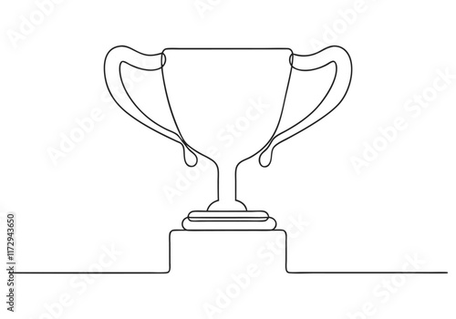 Continuous One-Line Drawing of an Award Trophy - Minimalist Achievement Art