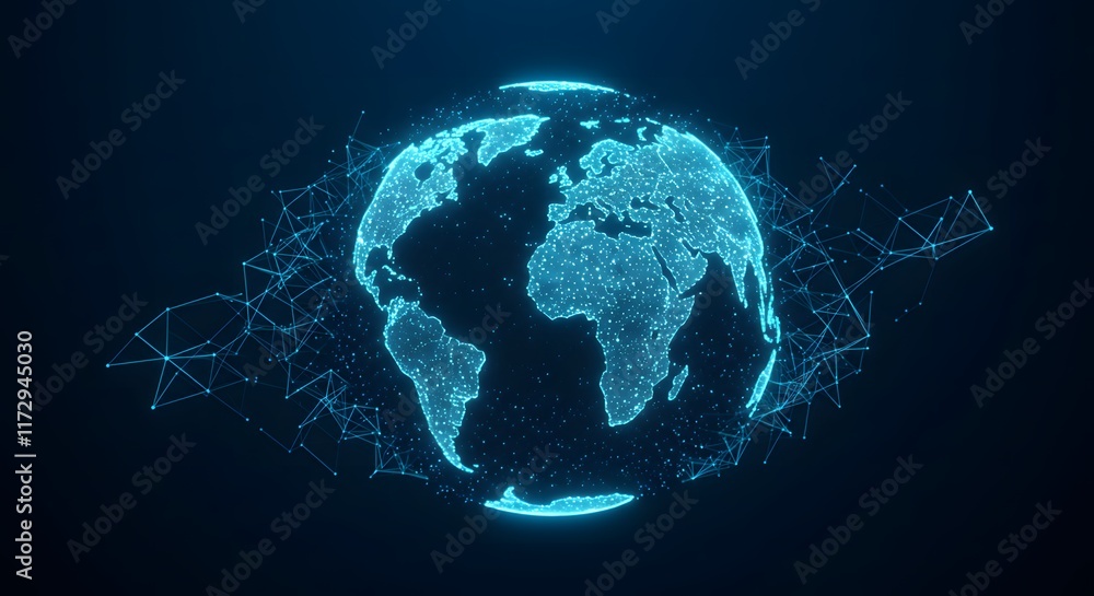 ia generated. 3d render of a world map with globe