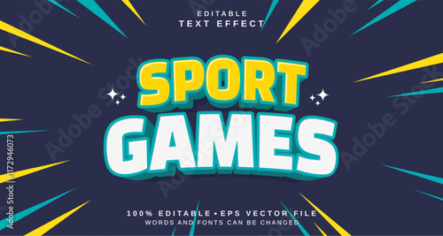 Editable text style effect - Sport Games text style theme.