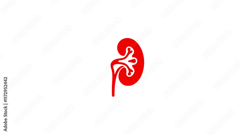 Kidney icon logo design on white background. Generative AI Kidney icon logo design on white background. Generative AI