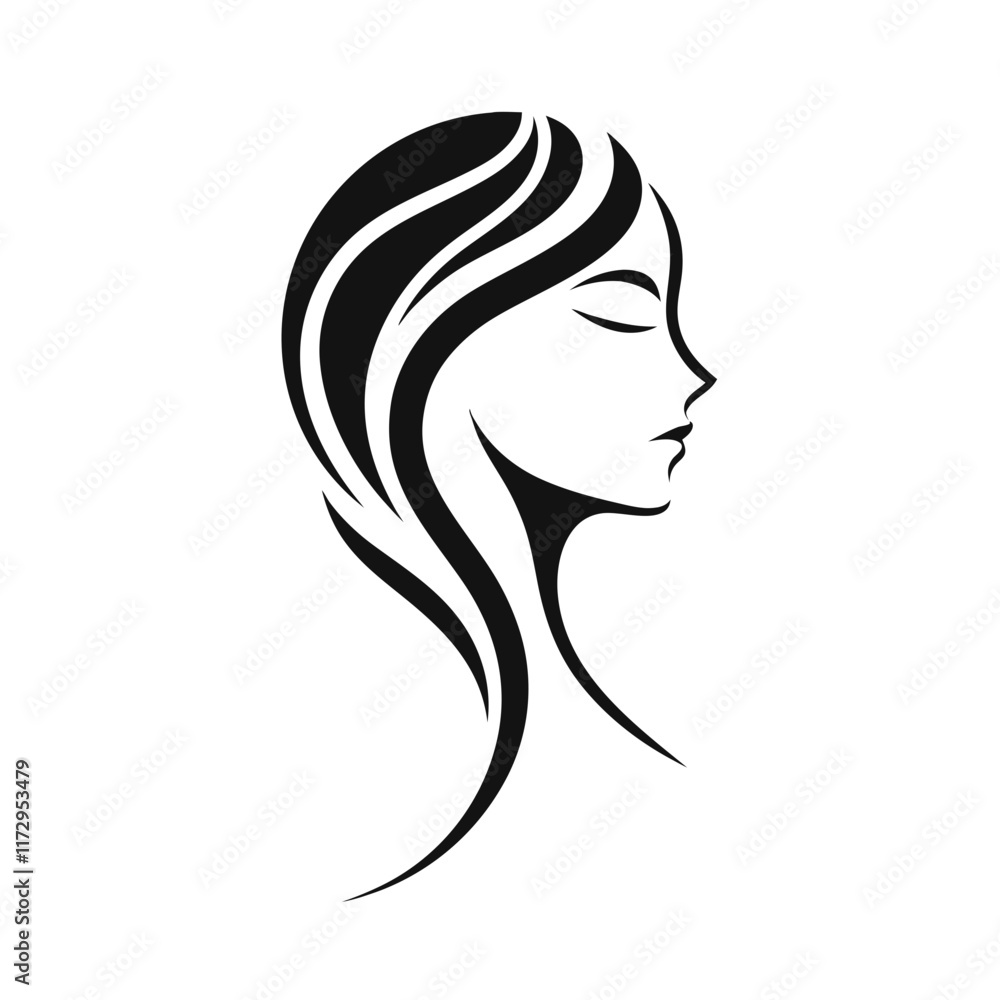 Elegant Silhouette Profile. Clipart image Elegant Silhouette Profile. Clipart image