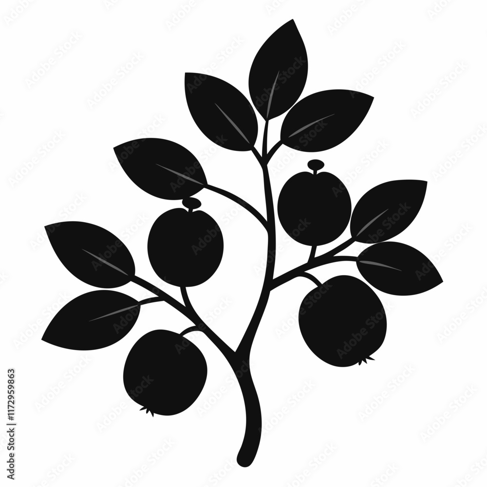 Serviceberry Tree Silhouette Vector Art Serviceberry Tree Silhouette Vector Art