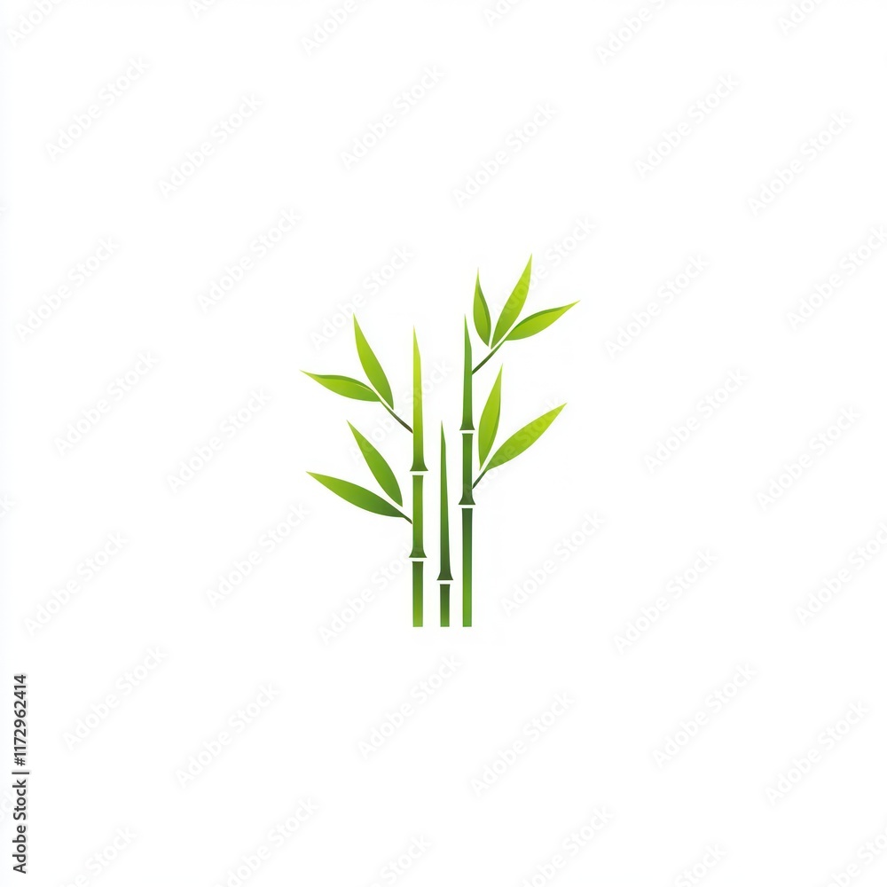 Fototapeta premium Simple Illustration of Three Green Bamboo Plants