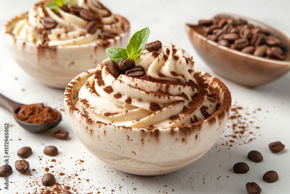 tiramisu ice cream in bowl tiramisu ice cream in bowl