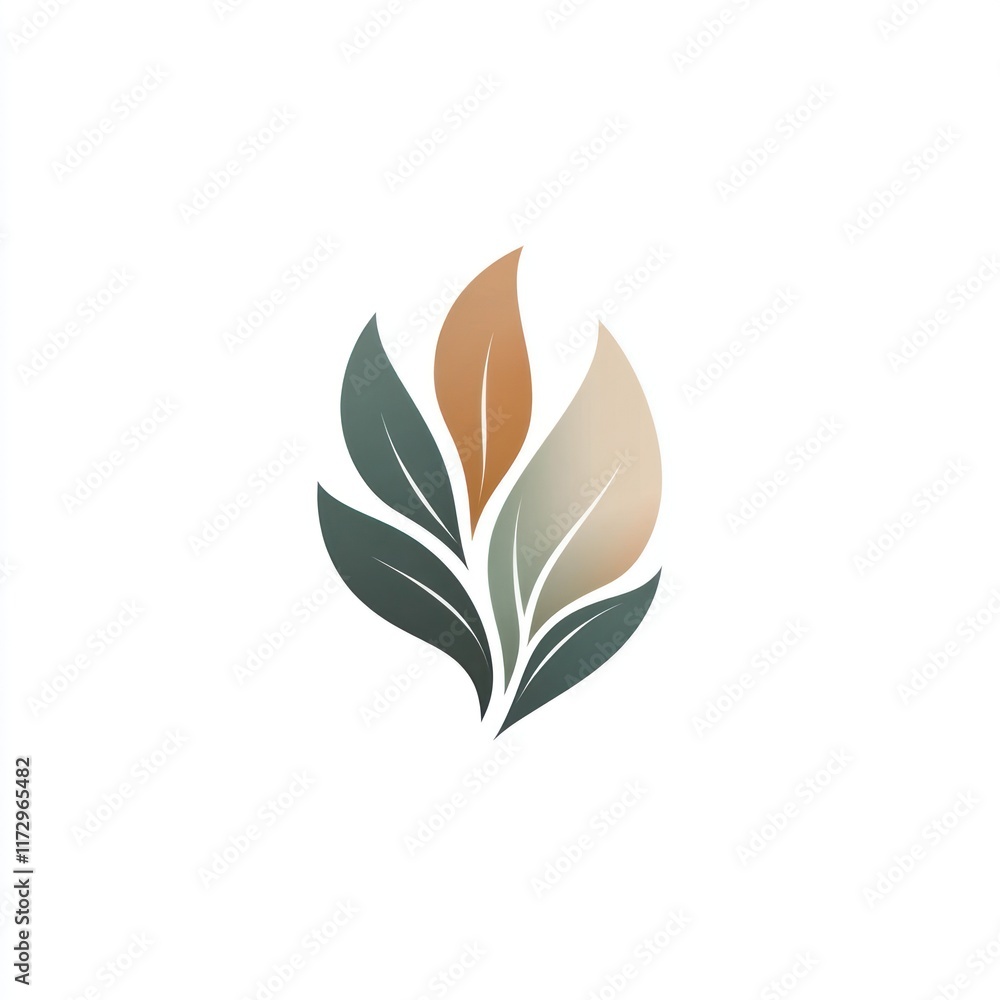 Abstract stylized leaves design in earthy tones Abstract stylized leaves design in earthy tones