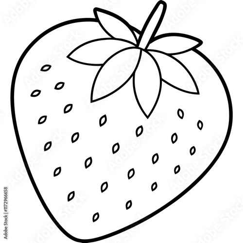 Strawberry Outline Vector Illustration