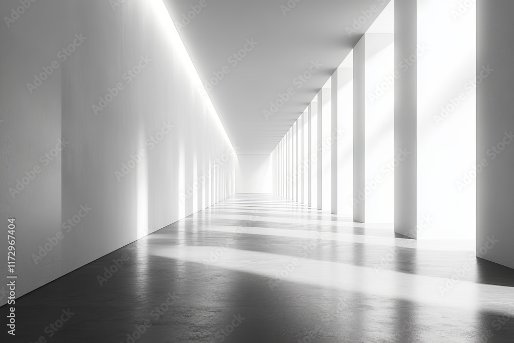 Fototapeta premium Minimalist Interior with Light and Dark Contrast