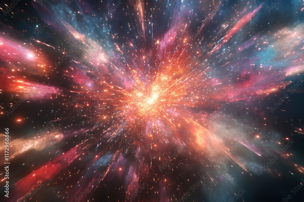 Obraz premium Cosmic Explosion Nebula Starburst Celestial Event