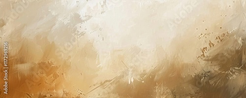 Abstract paint background. Oil or watercolor art. Brush strokes in white, gold, beige, cream color. Modern painting, wall paper pattern. Wallpaper texture in neutral palette. Brushstroke pastel design