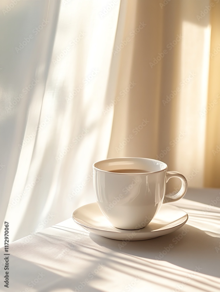 A serene cup of coffee by the window.