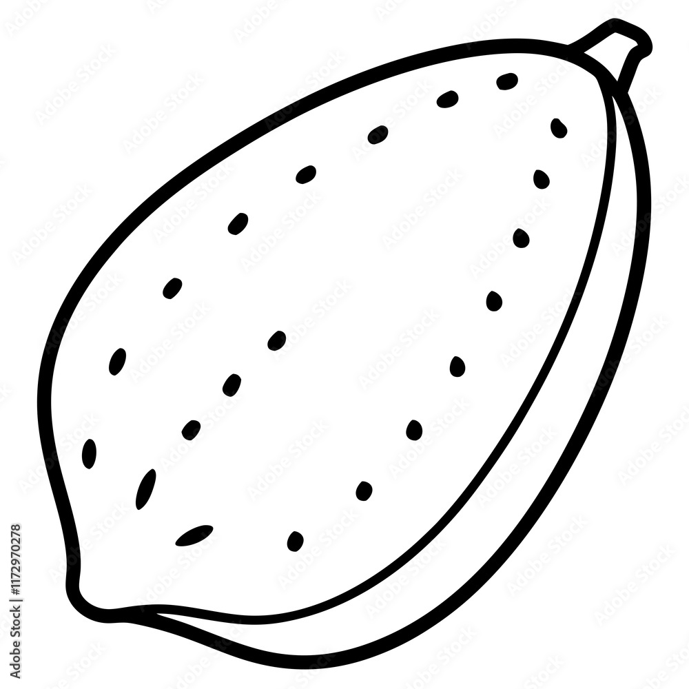 Stylized Finger Lime in Vector Form Stylized Finger Lime in Vector Form