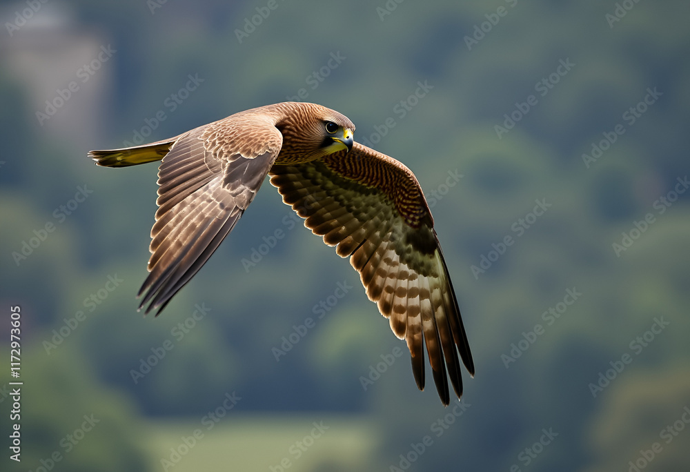Fototapeta premium Falcon flying in air.