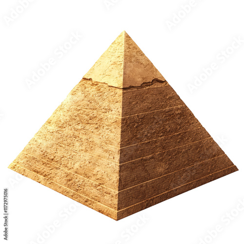 a giza pyramid model isolated on a white background