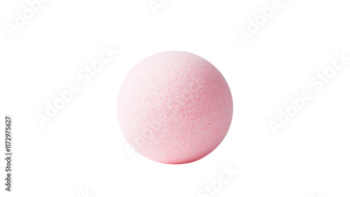 Obraz na płótnie A Soft Pink Bath Bomb in a Round Shape Perfect for Relaxing Spa Days and Aromatherapy Sessions to Enhance Your Bathroom Experience. w salonie