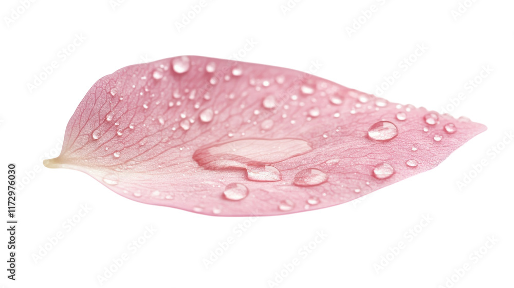 A Beautiful Soft Pink Flower Petal Adorned with Dew Drops Perfect for Nature-Themed Projects and Floral Designs. A Beautiful Soft Pink Flower Petal Adorned with Dew Drops Perfect for Nature-Themed Projects and Floral Designs.