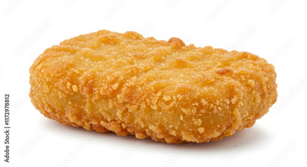 Crispy Golden Fried Chicken Nugget on White Background Crispy Golden Fried Chicken Nugget on White Background