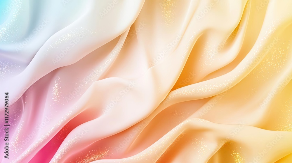 Obraz premium Glitter abstract background concept. Colorful silk fabric background with soft folds and a gentle gradient effect.