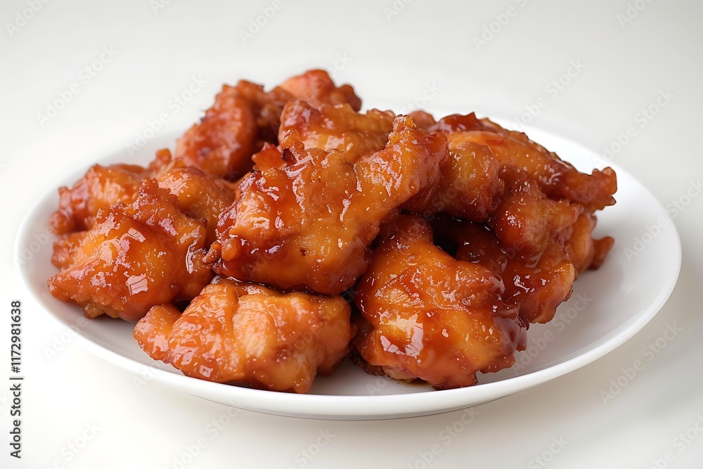 sweet and sour chicken on a plate sweet and sour chicken on a plate