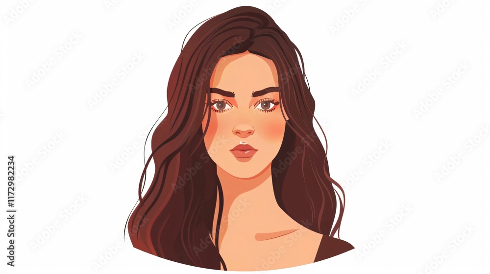 Young Girl with Inspiring Inscription - Woman Face Avatar Concept Young Girl with Inspiring Inscription - Woman Face Avatar Concept