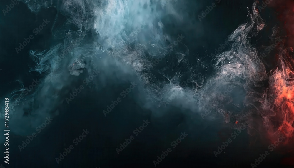 Abstract Smoke in Blue and Fiery Red Tones Creating a Mystic, Ethereal Contrast of Opposing Elements for Creative Design or Inspiration Abstract Smoke in Blue and Fiery Red Tones Creating a Mystic, Ethereal Contrast of Opposing Elements for Creative Design or Inspiration