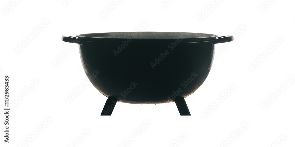 Cast iron cauldron with handles isolated on transparent background Cast iron cauldron with handles isolated on transparent background