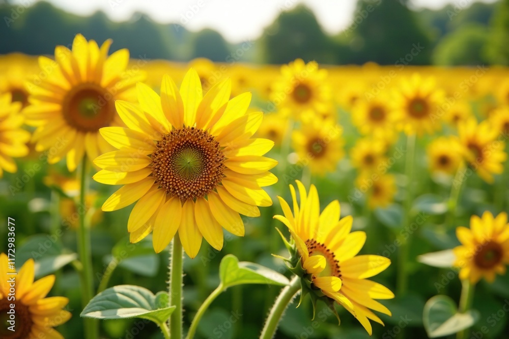 A patch of bright yellow sunflowers in a field of different colored flowers, flowers, nature, yellow A patch of bright yellow sunflowers in a field of different colored flowers, flowers, nature, yellow