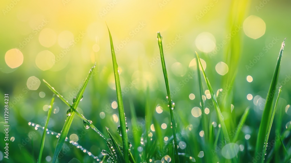 Fototapeta premium grass with dew drops