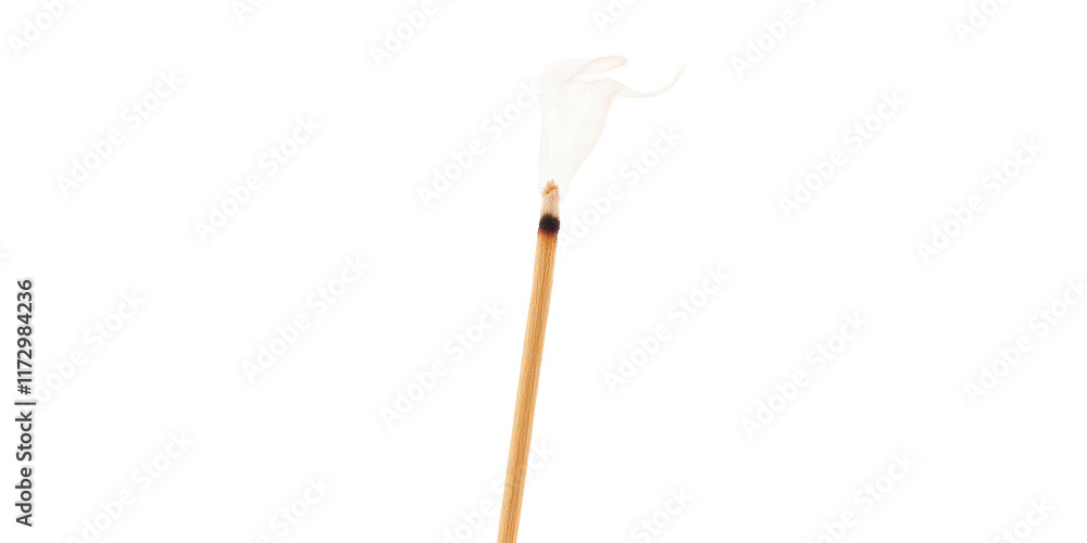 Burning incense stick with smoke trail isolated on transparent background Burning incense stick with smoke trail isolated on transparent background