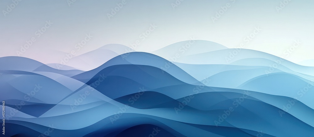Stunning abstract landscape featuring a series of rolling blue mountain ridges with a dreamlike ethereal The image evokes a sense of tranquility and serenity Stunning abstract landscape featuring a series of rolling blue mountain ridges with a dreamlike ethereal The image evokes a sense of tranquility and serenity