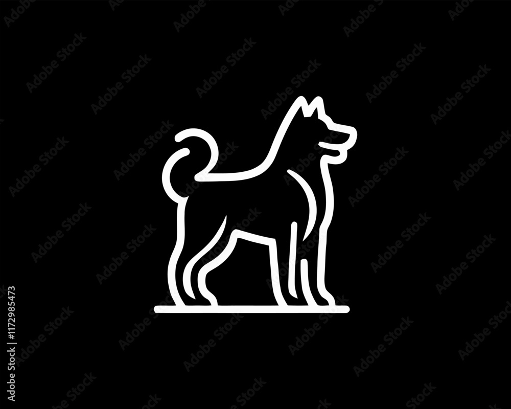 Fototapeta premium black and white dog