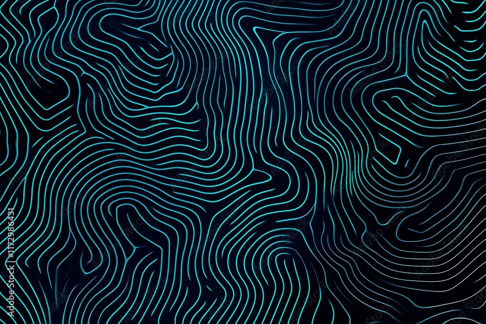 Obraz premium Abstract close-up of a glowing blue digital circuit board, showcasing intricate connections and technological design on a black background. 