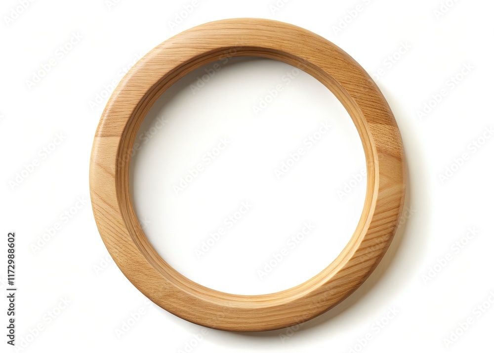 Minimalist Oval Wooden Frame Mockup: Natural Finish on White Background for Lifestyle Branding Minimalist Oval Wooden Frame Mockup: Natural Finish on White Background for Lifestyle Branding