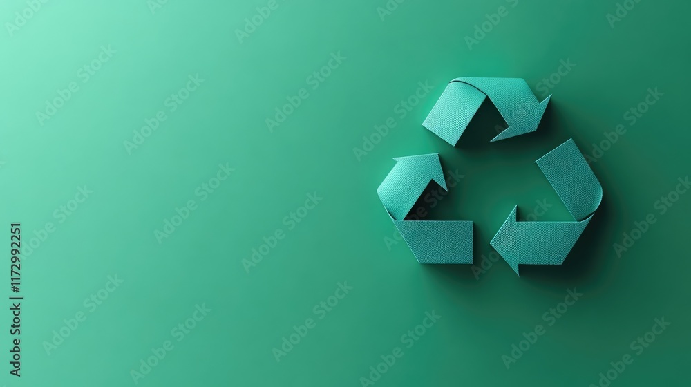 green recycling symbol isolated on green background with copy space green recycling symbol isolated on green background with copy space