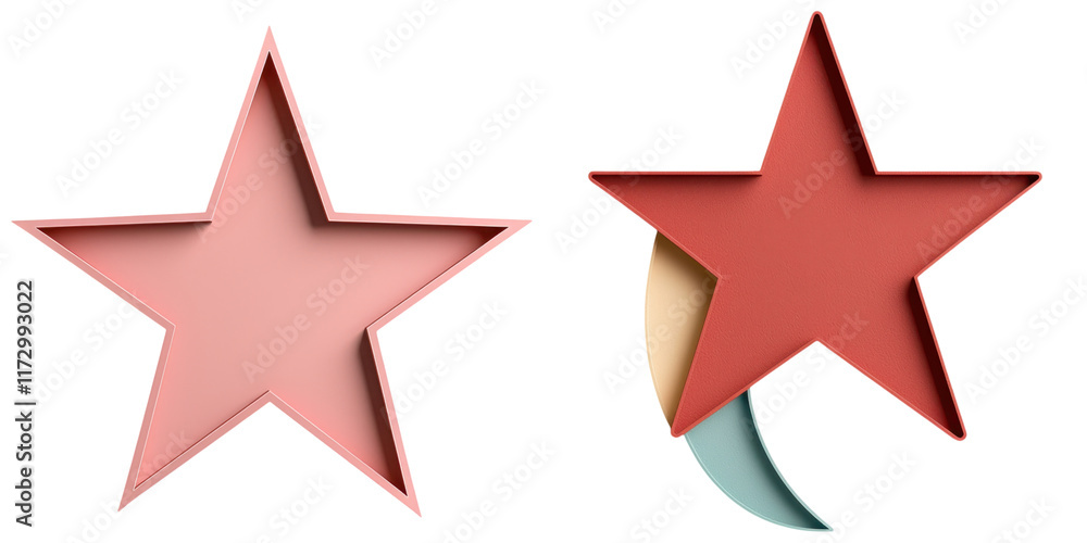 Stylish star shapes in soft colors with modern design aesthetic Stylish star shapes in soft colors with modern design aesthetic