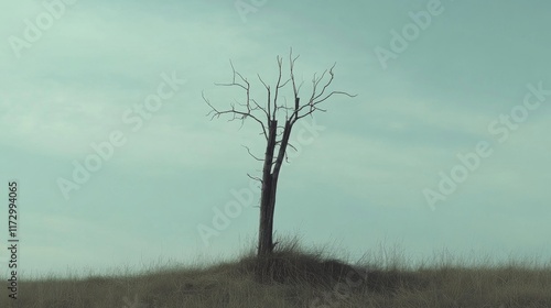 Wallpaper Mural Lone dead tree on a hill under a muted sky. Torontodigital.ca