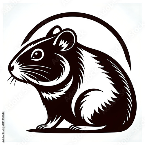 Wallpaper Mural elegant Hamster  head silhouette icon set against a clean white backdrop Torontodigital.ca