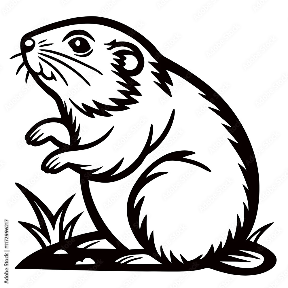 Obraz premium elegant Hamster head silhouette icon set against a clean white backdrop