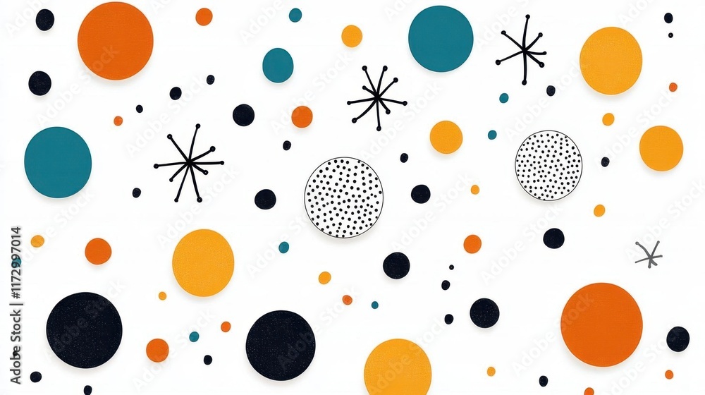 Seamless bright confetti dots in various colors, lively design Seamless bright confetti dots in various colors, lively design