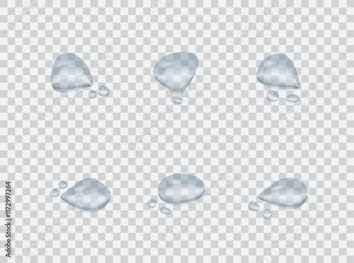 set of waterdrop splash shape on background
