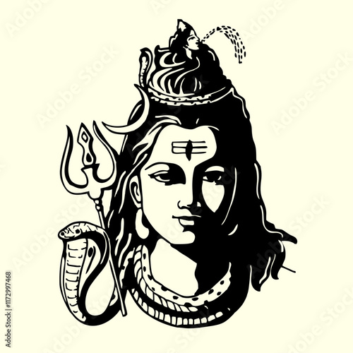 Vector Illustration Happy Maha Shivratri.
