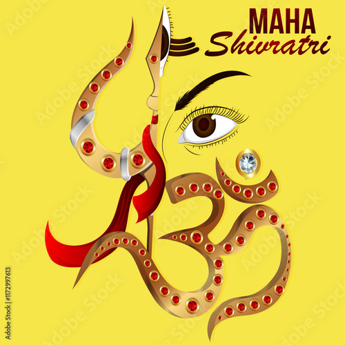 Vector Illustration Happy Maha Shivratri. photo