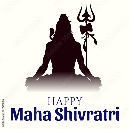 Vector Illustration Happy Maha Shivratri. photo