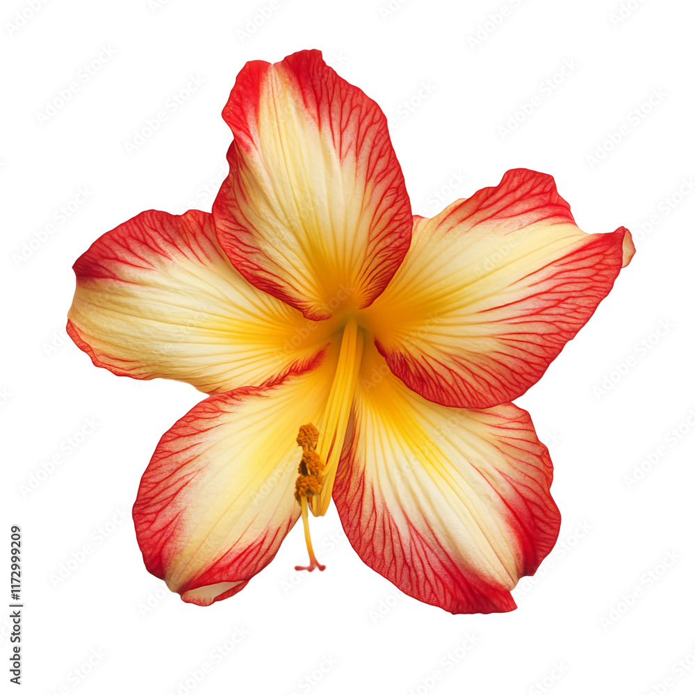 Blooming Amaryllis: A captivating close-up of a vibrant amaryllis flower, its intricate petals showcasing a blend of red and yellow hues, highlighting the beauty of nature's artistry.
