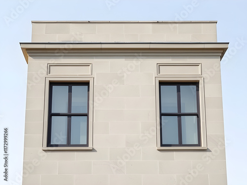 Wallpaper Mural Modern Minimalist Building Exterior with White Facade and Windows Torontodigital.ca