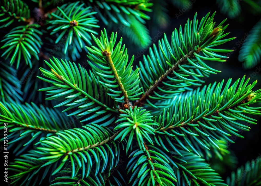 Long Exposure Fir Needles Texture Photography - Dark Green Conifer Background Image Long Exposure Fir Needles Texture Photography - Dark Green Conifer Background Image