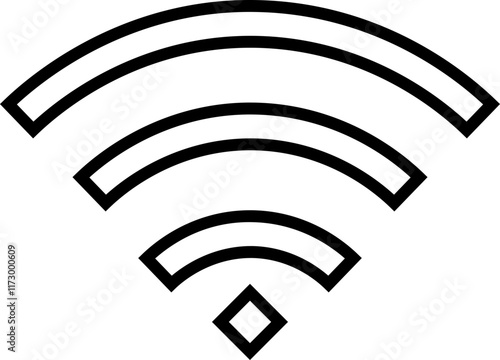 Wifi wireless internet signal flat and line icon. Internet connection symbol. Communication black vector isolated on transparent background.