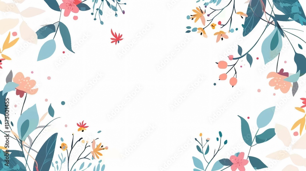 Obraz premium Elegant Geometric Flower Frame for Organic Icons and Squares