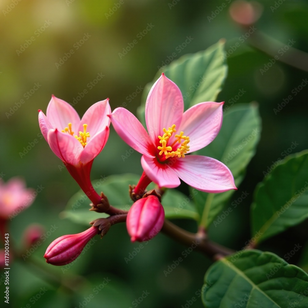 Fototapeta premium Delicate petals unfolding on ironwood branches, plant, botanical
