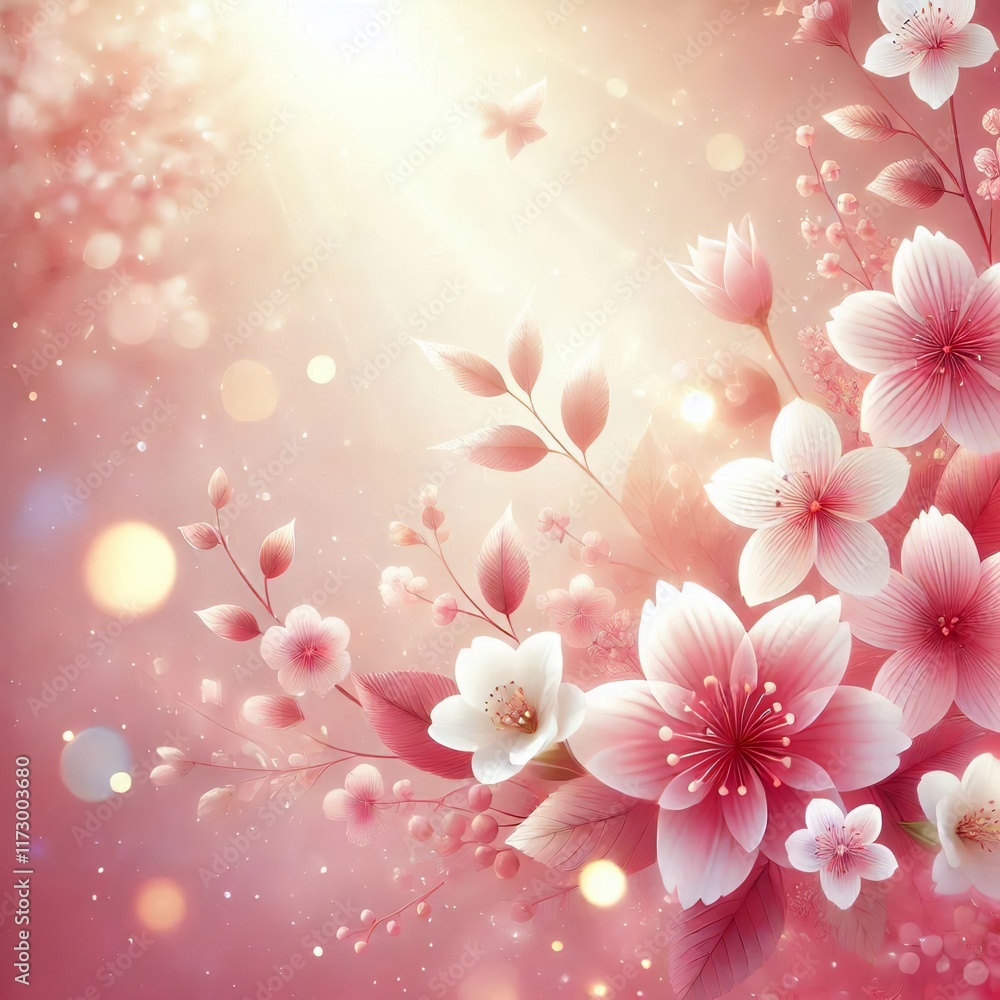 Bright spring pink background glowing with soft light evoking seasonal warmth and joy. Generative AI Bright spring pink background glowing with soft light evoking seasonal warmth and joy. Generative AI