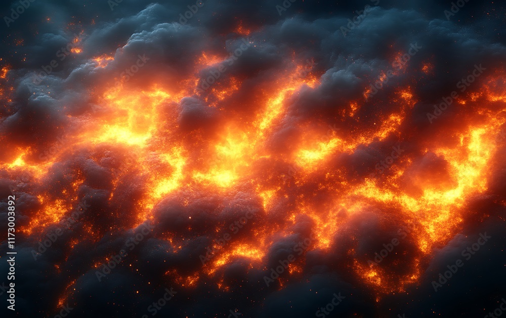 Fiery cloudscape, burning inferno texture. Fiery cloudscape, burning inferno texture.